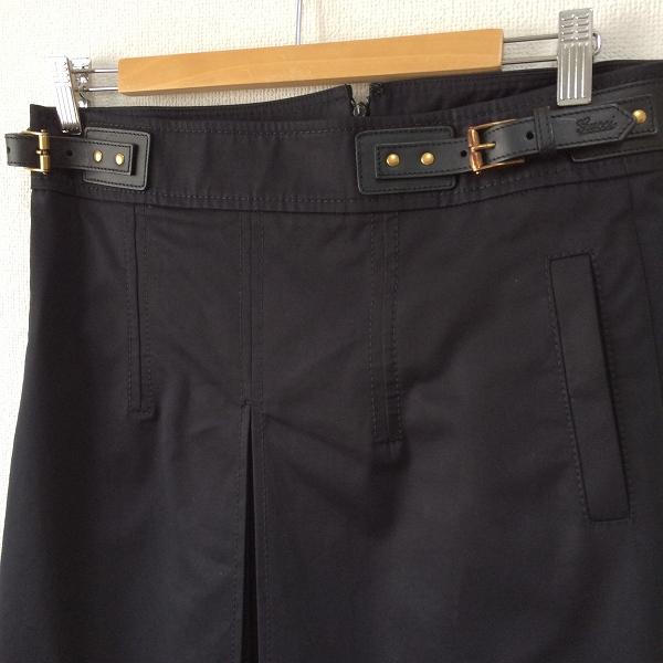 GUCCI（グッチ） #anc スカート 40 黒 ベルト付き イタリア製