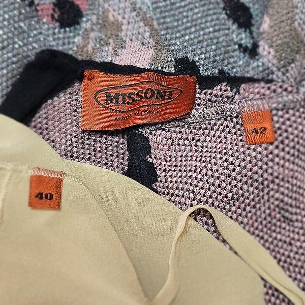 snc ミッソーニ MISSONI ワンピース 42 グレー ピンク 黒 ニット 