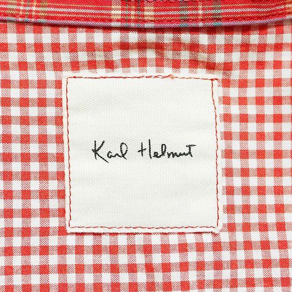 【Karl Helmut】 カールヘルム 半袖シャツ チェック 90 刺繍 カールヘルム チェック柄 メンズ 半袖 コットン100% 春夏 - メルカリ