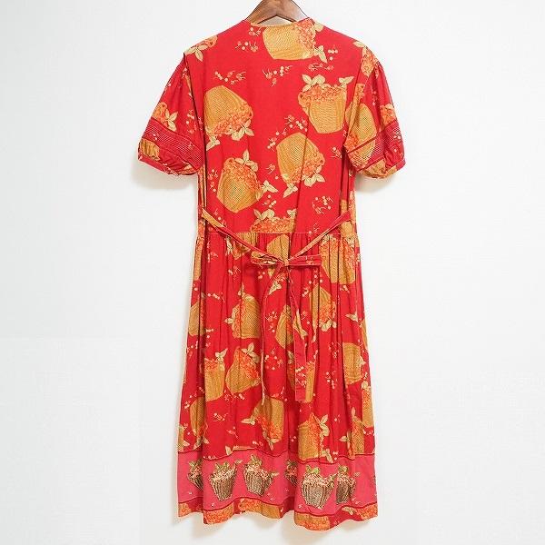 spc ピンクハウス PINKHOUSE ワンピース 赤 ロング 半袖 サクランボ  