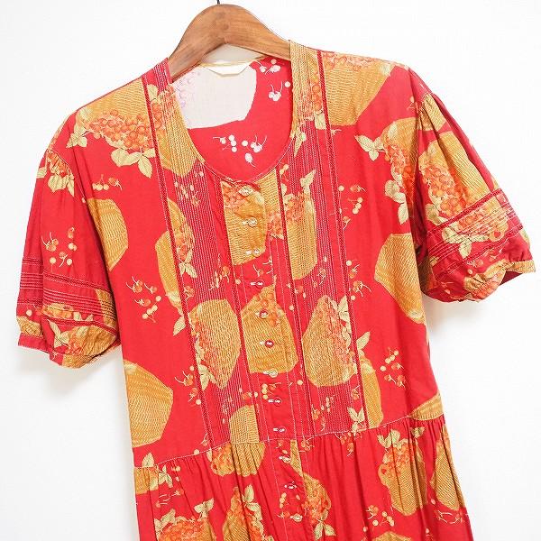 spc ピンクハウス PINKHOUSE ワンピース 赤 ロング 半袖 サクランボ 