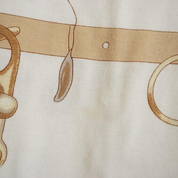 HERMES #sxc エルメス カットソー M 白 茶 半袖 柄 イタリア製 