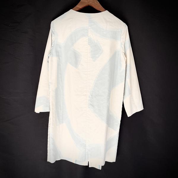 anc イオ io アッシュペーフランス コート 2 白 水色 ノーカラー 薄手  