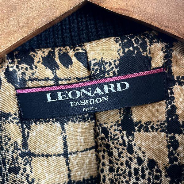 wnc レオナール LEONARD ジャケット 11R 黒 ウール アルパカ 裏地 