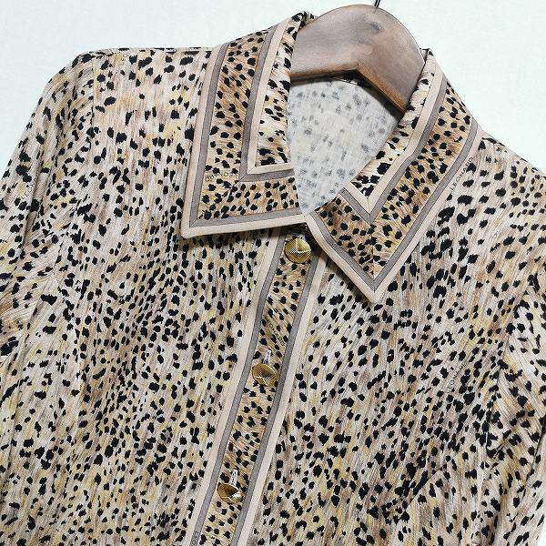 LEONARD #apc レオナール シャツ・ブラウス 長袖 ヒョウ柄 金ボタン L 