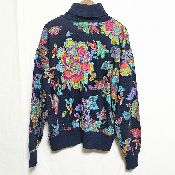 LEONARD #wpc レオナール ニット・セーター ハイネック 長袖 花柄 M 紺  