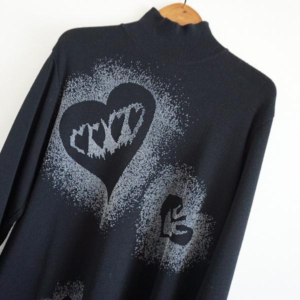 wnc トクコ TOKUKO1erVOL チュニック 9 黒 グレー ニット ハート柄