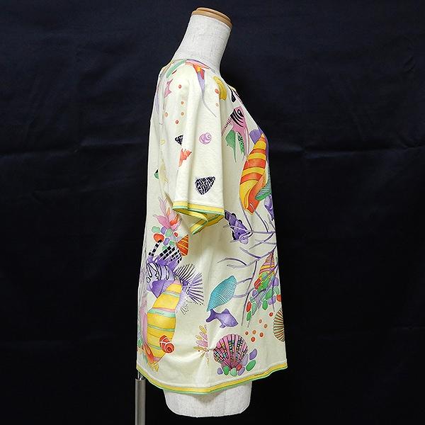 LEONARD #sxc レオナール カットソー 半袖 海 魚 L 黄色系