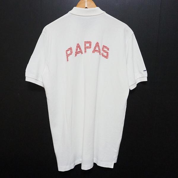 #spc パパス Papas ポロシャツ L 白 半袖 バックロゴ メンズ [818251]｜acil｜02