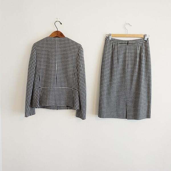 Leilian（レリアン） #anc スカートスーツ 7 黒 白 千鳥格子 ノー