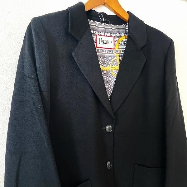 wnc ヘルノ Herno ジャケット 48 黒 カシミヤ イタリア製 大きいサイズ 