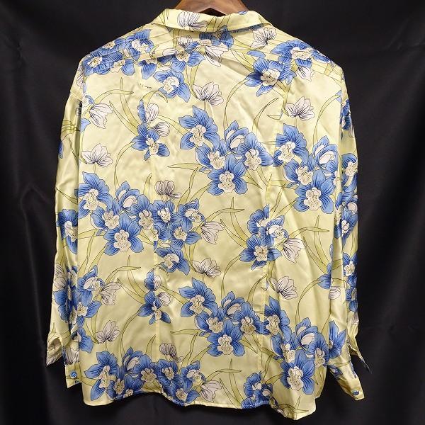 anc ギンザハナビシ 銀座花菱 シャツ・ブラウス 9 黄色 青 シルク 花柄