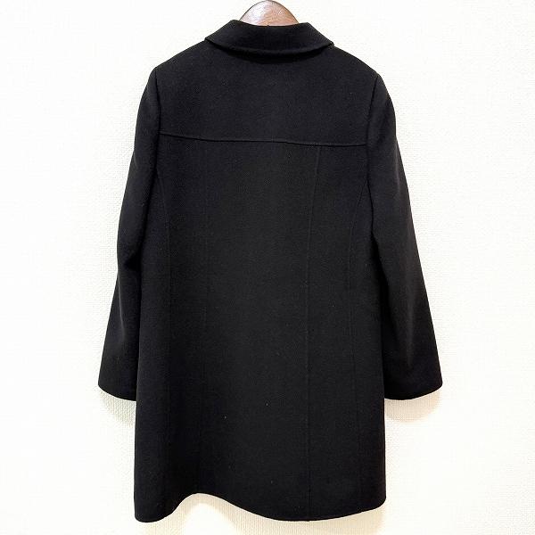 wnc レリアン Leilian コート 9 黒 カシミヤ ステンカラー シンプル