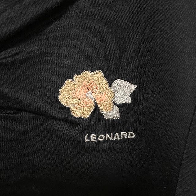 LEONARD #spc レオナール Tシャツ カットソー M 黒 刺繍 半袖