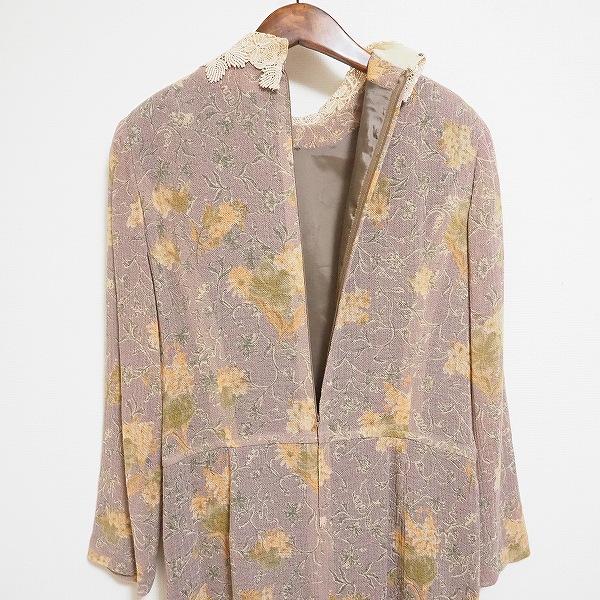 インポートロッサ】 長袖花柄レースジャケット 大きいサイズ ベージュ
