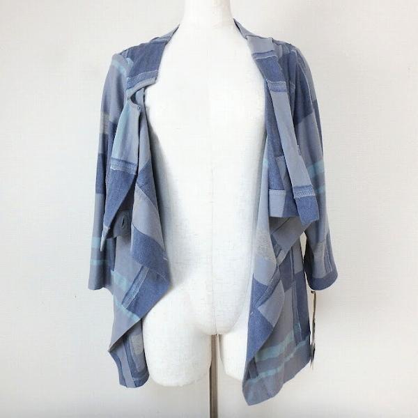 センソユニコ 芽風カーディガン未使用 Sensounico #anc メフウセンソユニコ 芽風 カーディガン 38 青系 柄