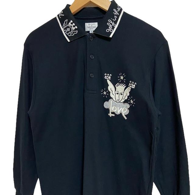 #anc カステルバジャック Castelbajac ポロシャツ シャツ 2 黒 ゴルフ 刺繍 メンズ [826494]｜acil｜03