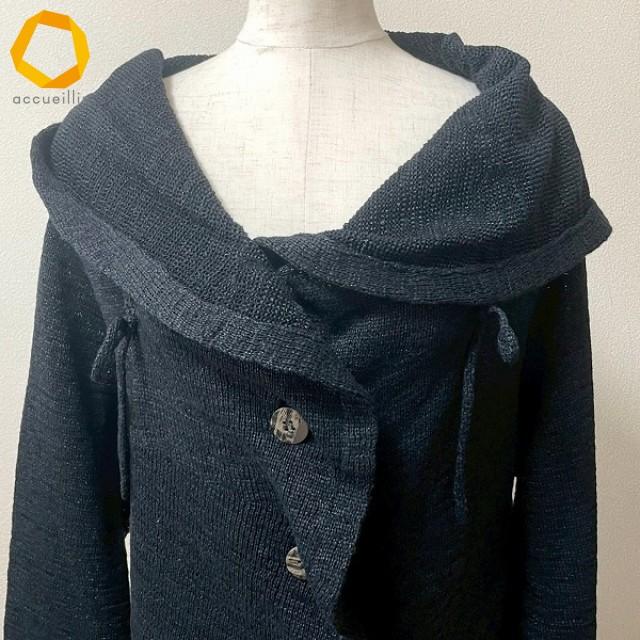 1度のみ 慈雨 センソユニコ 40 ニットカーディガン anc ジウセンソユニコ 慈雨 Sensounico カーディガン 40 黒系 ニット