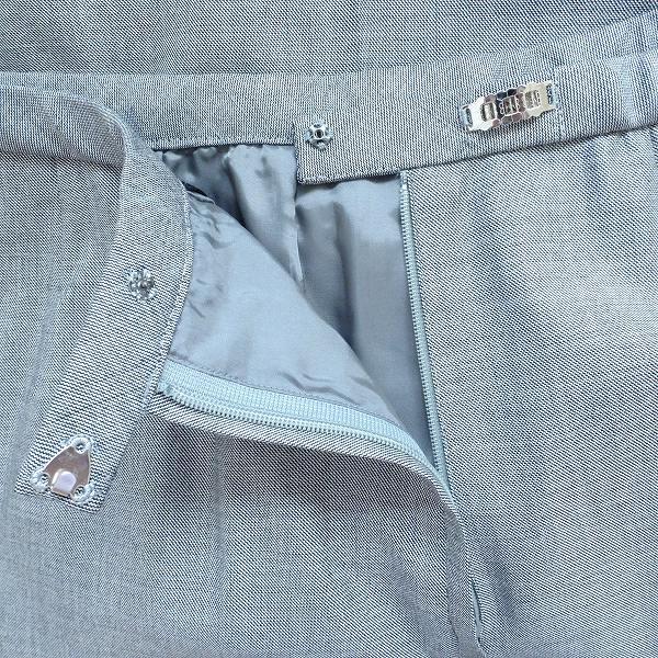 anc レリアンLeilian パンツスーツ 11 グレー シルク混 ロロピアーナ  