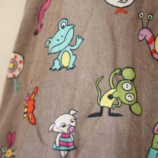 チュニックブラウスアルベロベロレースカーキよりのグレー