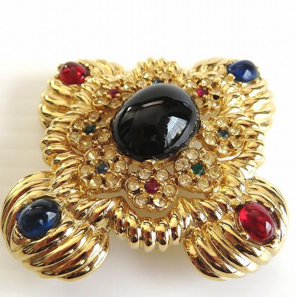 anza サイナー CINER ブローチ コスチュームジュエリー ゴールド 青系