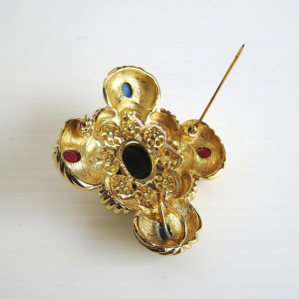 anza サイナー CINER ブローチ コスチュームジュエリー ゴールド 青系