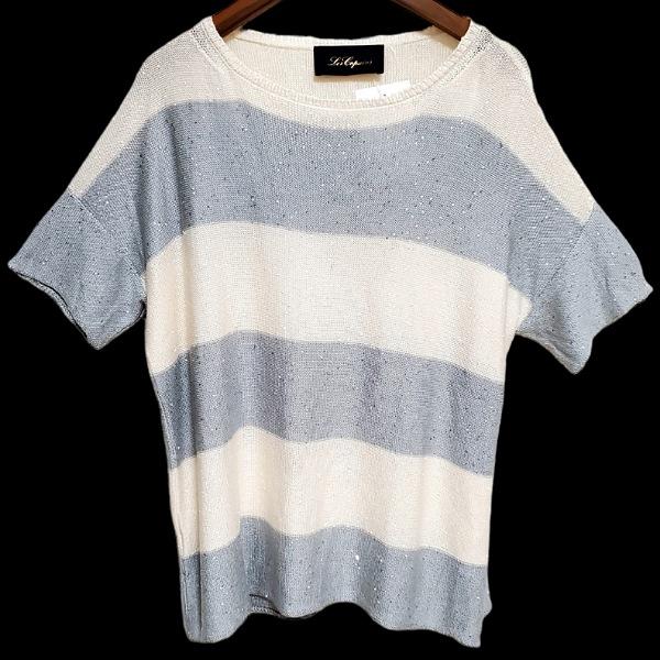 Les Copains #snc レコパン LESCOPAINS セーター S 白 水色 ニット  