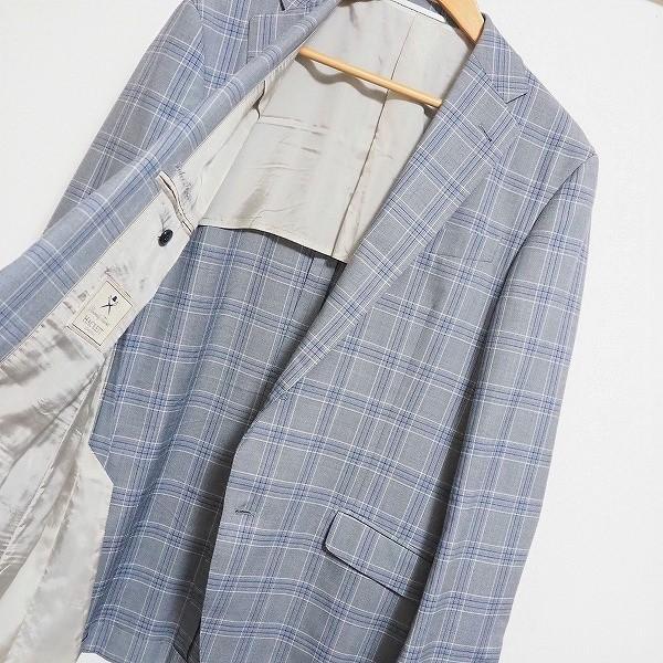 anc ハケットロンドン HACKETT LONDON シングルスーツ グレー 青 S2B 