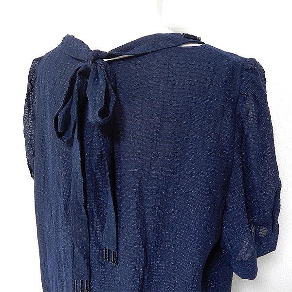 Leilian #snc レリアン ワンピース 半袖 ひざ丈 ボーダー ラメ ライン  