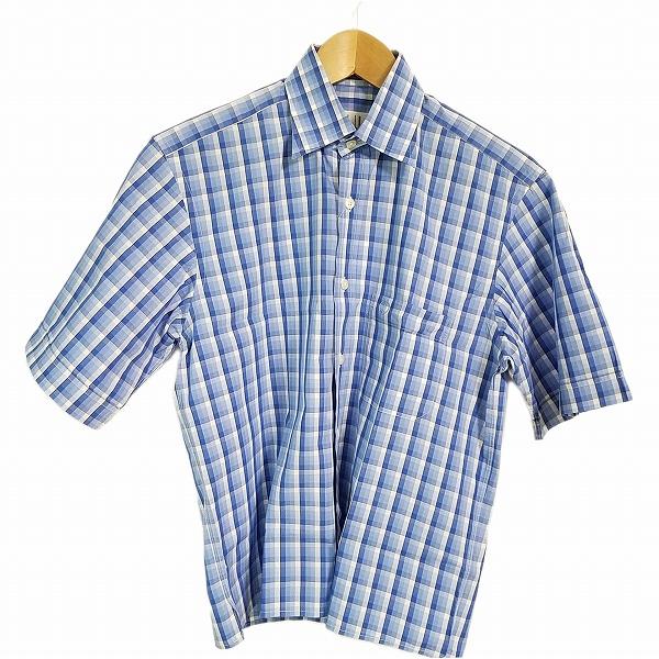 #ssc ダンヒル Dunhill 半袖シャツ S 青系 チェック メンズ [828866] | dunhill