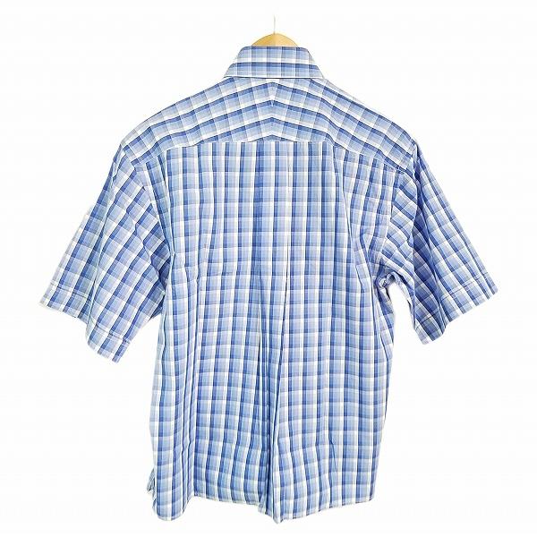 ダンヒル DUNHILL シャツ dunhill（ダンヒル） #ssc 半袖シャツ S 青系 チェック メンズ [828866