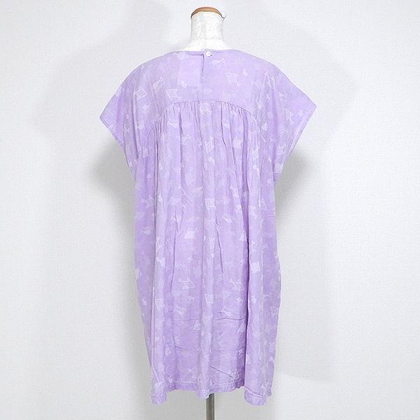 snc 群言堂 石見銀山 グンゲンドウ チュニック 半袖 魚柄 紫