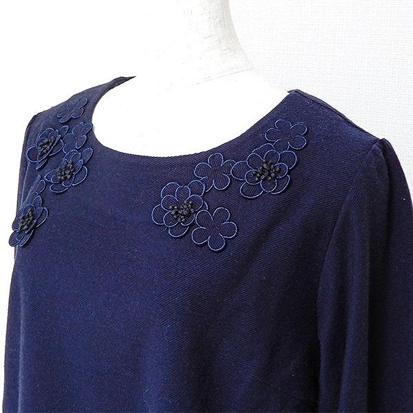 #wnc ローズティアラ Rose Tiara カットソー 長袖 花モチーフ プルオーバー 大きいサイズ 42 紺系 レディース [830446] | Rose Tiara | 03