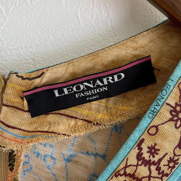 新品タグ付】LEONARD PARISワンピース ノースリーブ カーディガンM
