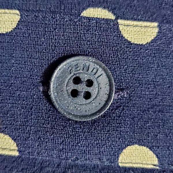 #snc フェンディ FENDI ワンピース 40 紺 ドット 水玉 ヴィンテージ 半袖 切替 プリーツ レディース [832798] | FENDI | 05