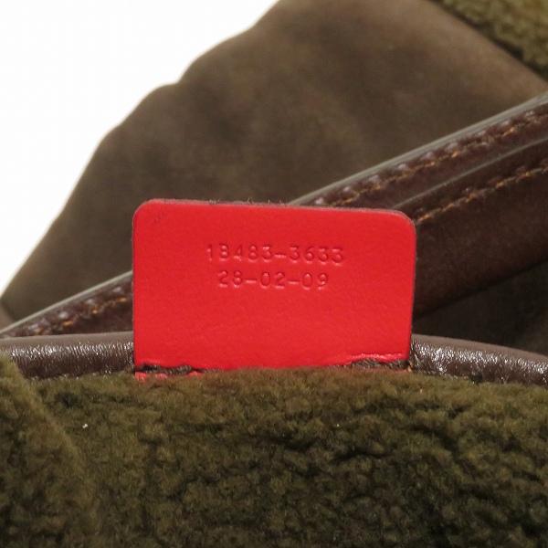 wnb エトロ ETRO ショルダーバッグ 茶 カーキ系 羊革 ムートン レザー 
