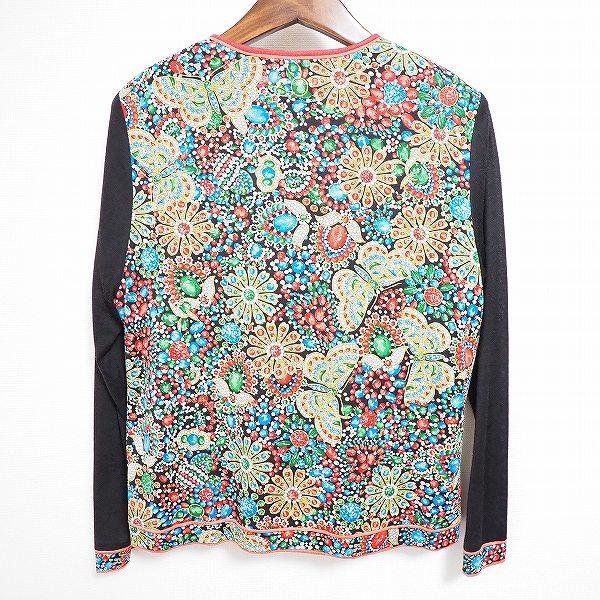 LEONARD #apc レオナール アンサンブル L 黒 マルチ 宝石柄 シルク混 