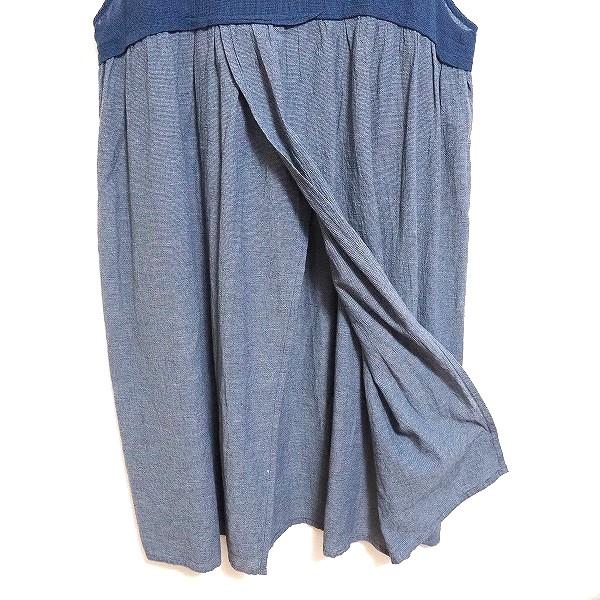 snc 根々 群言堂 ネネ グンゲンドウ ワンピース 青 グレー