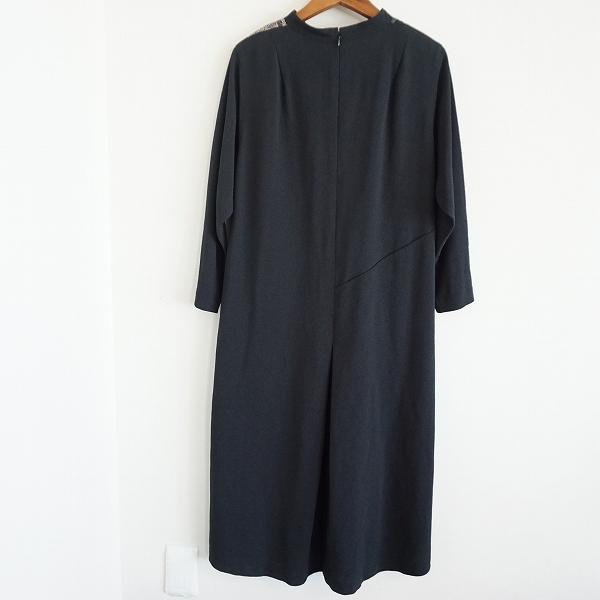 apc ヒトシタムラ 詩仙堂 ワンピース 黒 ちりめん 花柄 ロング  