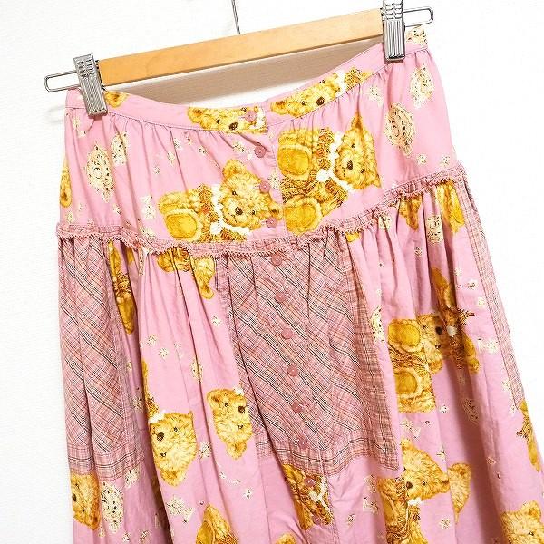 apc ピンクハウス PINKHOUSE スカート ピンク くま ベア ジュエリー 