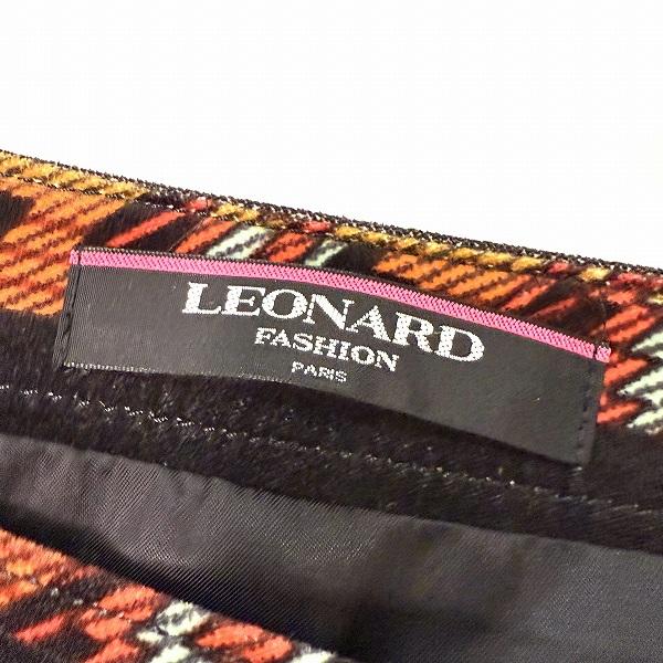 wnc レオナール LEONARD スカート マルチ 総柄 花柄 ベロア調 サイド