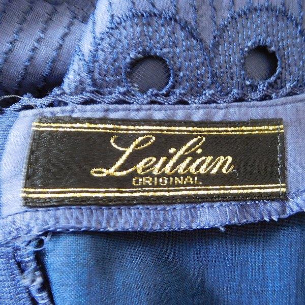 snc レリアン Leilian ワンピース 11 紺 刺繍 カットワーク 