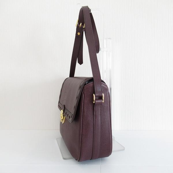 ■イヴ・サンローラン ボルドー系レザー ハンドバッグ レディース anb イヴサンローラン Yves Saint Laurent ショルダーバッグ ボルドー