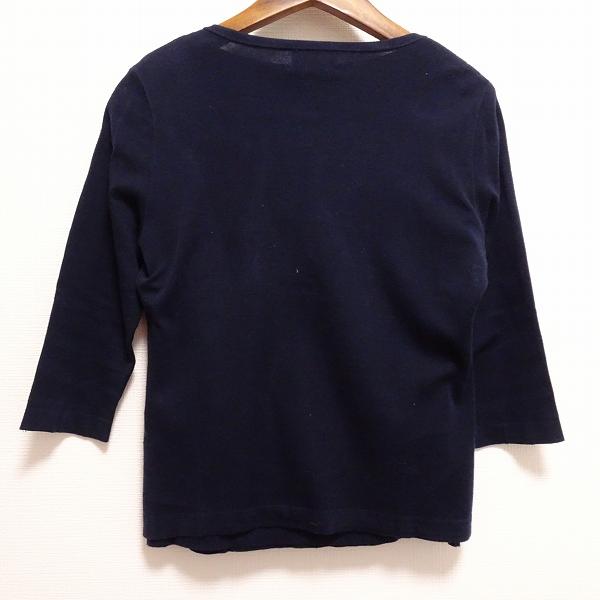 Harrods #anc ハロッズ アンサンブル 紺 無地 七分袖 ニット  