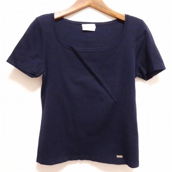 Harrods #anc ハロッズ アンサンブル 紺 無地 七分袖 ニット  