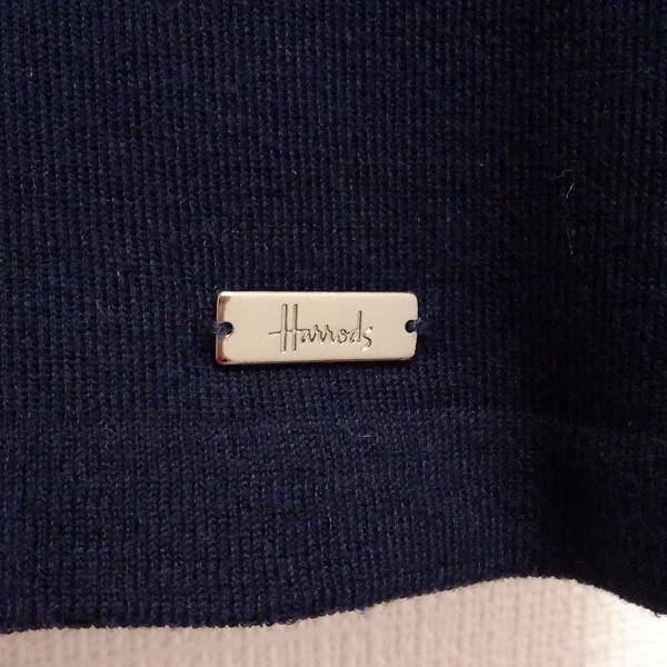 Harrods #anc ハロッズ アンサンブル 紺 無地 七分袖 ニット  