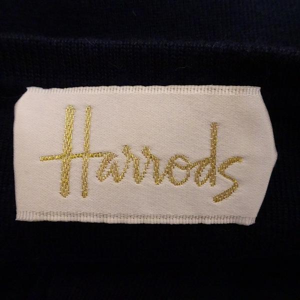 Harrods #anc ハロッズ アンサンブル 紺 無地 七分袖 ニット  