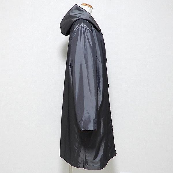#wnc 毛皮コート リバーシブル シェアードラビット ファー フード付き ロング 茶系 グレー レディース [838621]_5