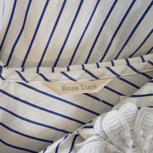 anc ローズティアラ Rose Tiara チュニック 46 白 青 ストライプ  