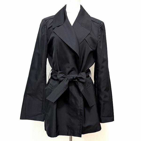 Aquascutum（アクアスキュータム） #anc コート 黒 シルク ベルト